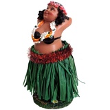 Hang Loose Wackel Hula Figur Mädchen Wackelfigur Wackeldackel Aloha Hawaii (11cm)-Bastrock Grün