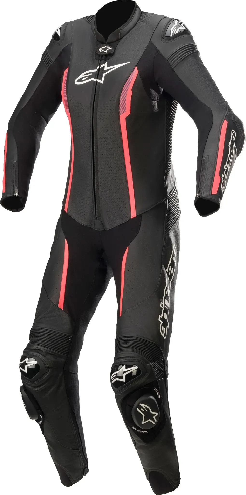 Alpinestars Stella Missile V2, costume en cuir 1pcs. femmes - Noir/Fuchsia - 42