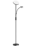 BLITZWOLF LED Stehlampe BWL-FL-0001, LED fest integriert, Warmweiß, Neutralweiß, Tageslichtweiß, Kaltweiß, 2 Leuchtköpfe, dimmbar, Fernbedienung, merkt letzte Einstellung schwarz