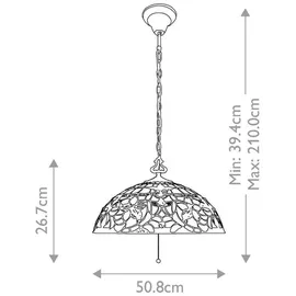 Elstead Lighting Kami 3-flg. 1 m Vintage-Bronze/Glas/Metall