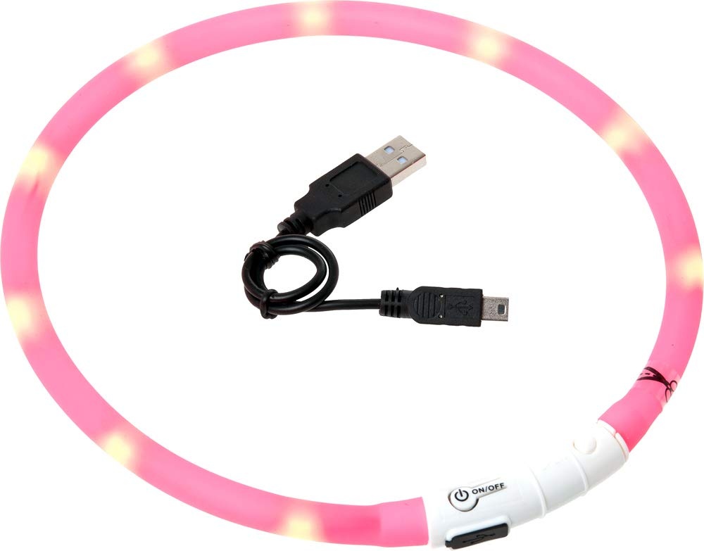 Karlie Visio Light LED Schlauchhalsband L: 20 - 70 cm pink
