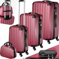 Tectake tectake® Hartschalenkoffer-Set, 4-teilig, 3 Trolleys und Beauty-Case aus robustem ABS-Kunststoff, abteilbarer Innenraum, mit Sicherheits-Zahlenschloss