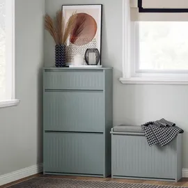 SoBuy Schuhkipper 61 x 100 x 26 cm hellgrau / grau