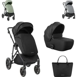 KIKKABOO Thea 2 in 1 EVA-Räder verstellbarer Schiebegriff Babywanne - Schwarz