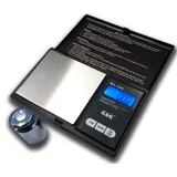 G&G MS Feinwaage Taschenwaage Digitalwaage Münzwaage Goldwaage Scale (100g/0.01+Kalibriergewicht, Schwarz)