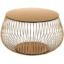 SalesFever Couchtisch mit Metallkorb Ø rosa