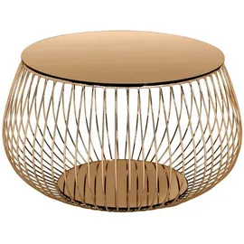 SalesFever Couchtisch mit Metallkorb Ø rosa