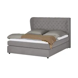 smart Boxspringbett  Queen ¦ grau ¦ Maße (cm): B: 156 H: 133 T: 212