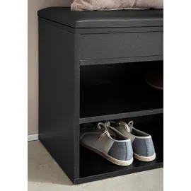 Wohnling Schuhbank 104 x 51 x 32 cm gepolstert schwarz / schwarz