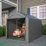 Hommdiy Geräteschuppen, Fahrradgarage, Geräteschuppen, Garagenzelt, Gartenhaus Lagerzelt Fahrradschuppen Werkzeugzelt Lagergarage, dunkelgrau (160x220x165cm)