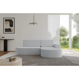 altdecor Eckcouch Samt mit Schlaffunktion 2-Sitzer Grau