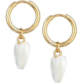 Elli Ohrringe Damen Creolen Herz Anhänger Goldfarben mit Muscheln