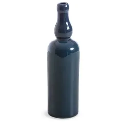 Vase Flasche 24 cm Steingut Blau