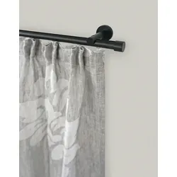 Gardinenstange GARESA "ORNELLA", schwarz, L:240cm Ø:20mm, Aluminium, Gardinenstangen, Vorhanggarnitur, einfache Montage, verlängerbar, Wandmontage, Kappe