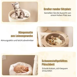 Costway Kratzbaum 58 x 154 x 48 cm braun