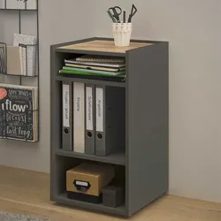 Büroregal für Unterlagen in Wildeichefarben & Anthrazit 70 cm hoch