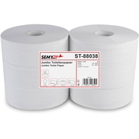 SemyTop Semy Top ST-88038 Jumbo-Toilettenpapier, 2-lagig, Recycling, Durchmesser 28 cm (6-er Pack)