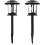 MARELIDA Laterne Glas Kunststoff H: 32cm 2er Set schwarz
