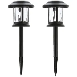 MARELIDA Laterne Glas Kunststoff H: 32cm 2er Set schwarz
