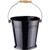 DEMA - Ascheeimer Zinkeimer 10 Liter emailliert schwarz Aschebehälter Kohleeimer Kübel