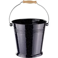 DEMA - Ascheeimer Zinkeimer 10 Liter emailliert schwarz Aschebehälter Kohleeimer Kübel