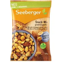 Seeberger Snack-Mix, im Beutel, geröstet - gesalzen: 2 Nusssorten und Kichererbsen, 125 g)