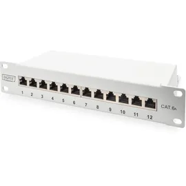 Digitus DN-91612S-EA-G Patchpanel 12-Port 1HE 10 Zoll geschirmt Grau