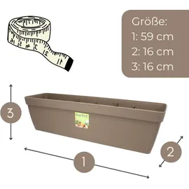 GarPet Blumenkasten 60 x 20 x 20 cm Taupe