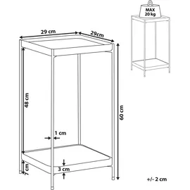 Beliani Beistelltisch Alsea Sicherheitsglas Gold