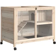 PawHut Kaninchenstall 91,5 x 53,3 x 73 cm Natur