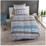 Traumschlaf Traumschlaf, Bettwäsche Schneeflocken blau 200x200+2x 80x80 cm,