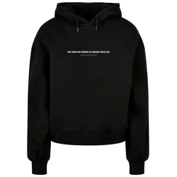 Kapuzenpullover MERCHCODE "Merchcode Damen", Damen, Gr. 3XL, schwarz, 100% Baumwolle, mehrfarbig, casual, oversize, ohne Ausschnitt, Langarm, Pullover