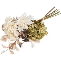 House Nordic Hydrangea Bouquet, Creme, Grün, Kunststoff, 30.5x67x25.5 cm, Dekoration, Kunstblumen