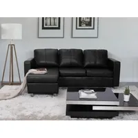 vente-unique Ecksofa - Schwarz - ackley