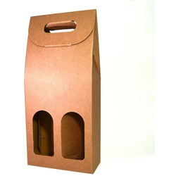 25x Leere Braunen Kartonbox für 2 Weinflaschen 18x9x40cm - Verpackung für Weinflaschen für Weihnachts-, Oster-, Geburtstagsgeschenke, für Weinkeller