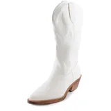 Toocool G676 Texanische Cowboy Western Camperos Schuhe für Damen, Weiß, 36 EU - 36 EU