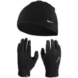 Nike Dri-FIT Winterset Fleece Laufhandschuhe mit Mütze Damen 082 black/black/silver XS/S