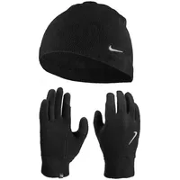 Nike Dri-FIT Winterset Fleece Laufhandschuhe mit Mütze Damen 082 black/black/silver XS/S