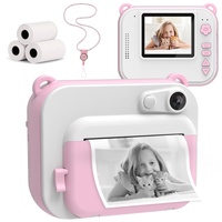 Silvergear® Sofortbildkamera für Kinder | Kinder-Fotokamera mit Papierdruck | mit Timer, Video- und MP3-Player | 2,0-Zoll-Bildschirm | Geschenk für Jungen und Mädchen (Rosa)
