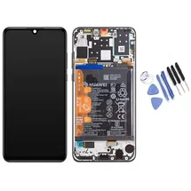 Generisch Original Touchscreen Bildschirm LCD Display mit Rahmen Schwarz für Huawei P30 Lite & Akku New Edition MAR-LX1B