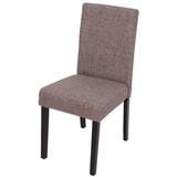 MCW 2er-Set Esszimmerstuhl Stuhl Küchenstuhl Littau ~ Textil, grau, dunkle Beine