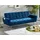 vente-unique Schlafsofa Klappsofa 3-Sitzer - Samt - Dunkelblau - POLANI