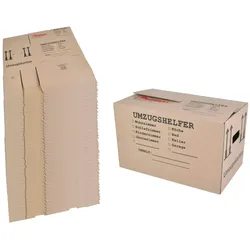 BURI Umzugskarton 50 Stück bedruckt 59x34x35cm Traglast bis 30kg Aufbewahrung Kiste