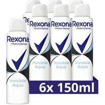 Rexona MotionSense Invisible Aqua Spray 6 x 150 ml