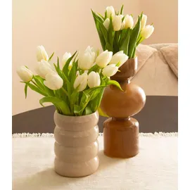 Boltze Vase NELIKA, H 29 cm - Braun - Glas - lackiert