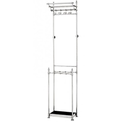 Casa Padrino Designer Luxus Garderobe inkl Schirmständer Vernickeltes Aluminium - sehr edel
