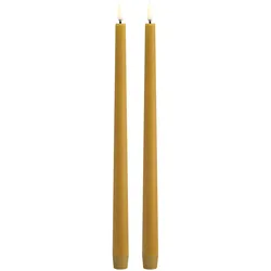 Uyuni LED Tafelkerze 32cm slim curry yellow 2 Stück