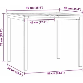vidaXL Gartentisch 90 x 90 x 74,5 cm Braun
