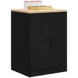 vidaXL Garagen-Aufbewahrungsschrank, Schrank Lagerschrank mit Holzarbeitsplatte, Werkzeugschrank Garagenschrank, Schwarz Massivholz Kiefer