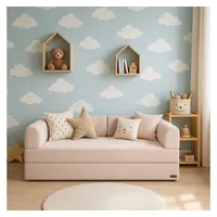 Alsterdüne Kindersofa Kindersofa m. Schlaffunktion, grau, Cordbezug, Kaltschaum grau